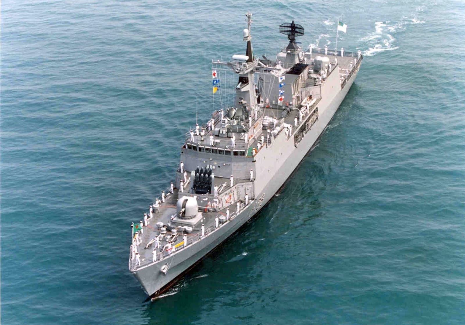 State-of-the-art Bangladesh Navy warship at sea