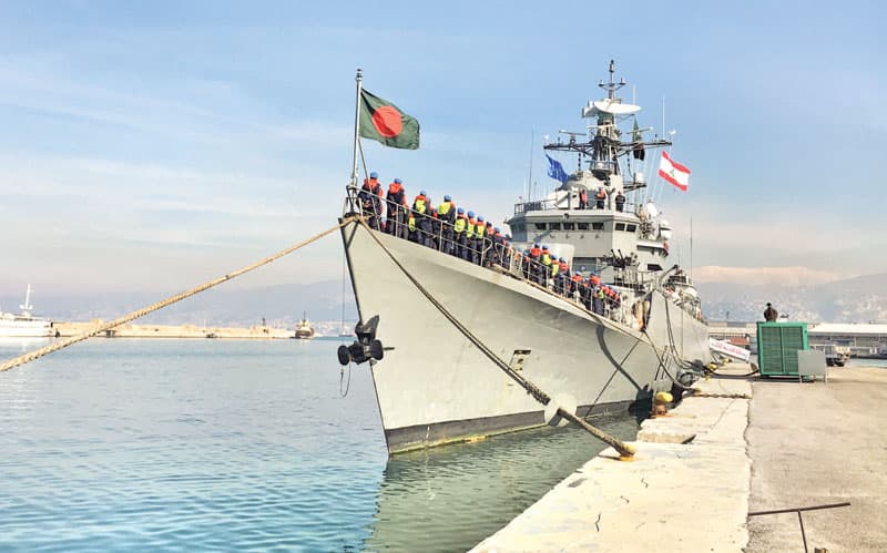 Bangladesh Navy frigate at sea