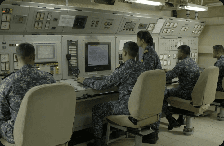 Naval officers in command room